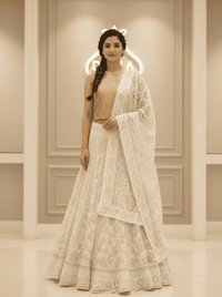 Chikankari Mirror Work Unstitched Lehenga