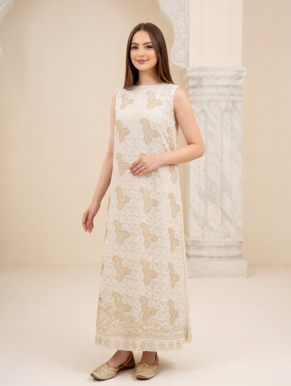 Indian chikankari Lucknowi Kurta Unstitched