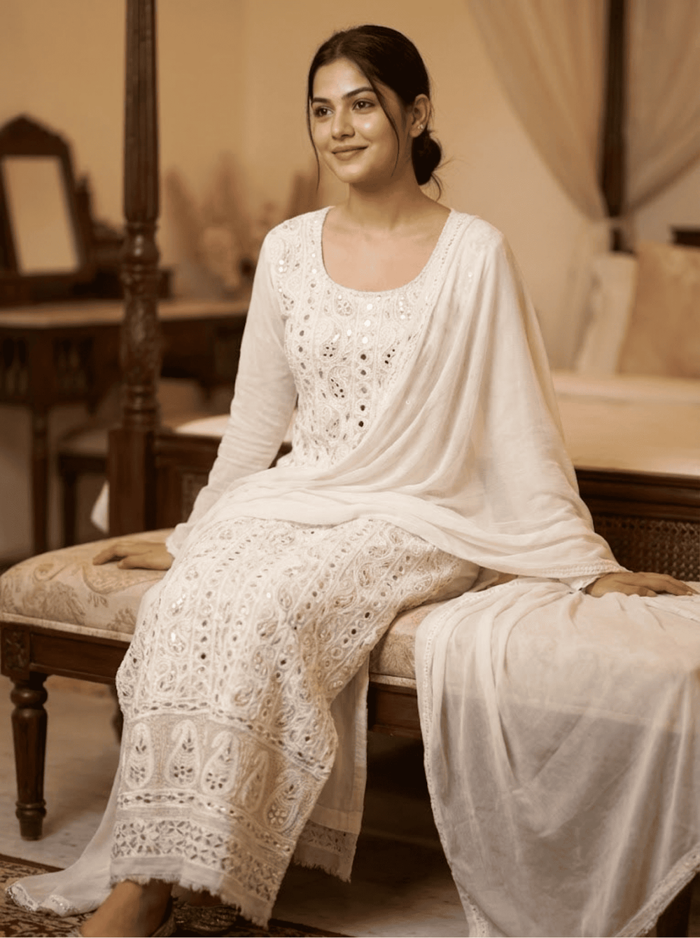 Indian chikankari suits unstitched 2p