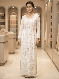 Indian chikankari suits unstitched 2p