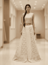 Indian Zardozi Antique Mukesh Lehenga