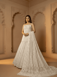 Indian Chikankari Gotta & Mirror Work Lehenga