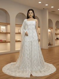 Indian Chikankari Gotta & Mirror Work Lehenga