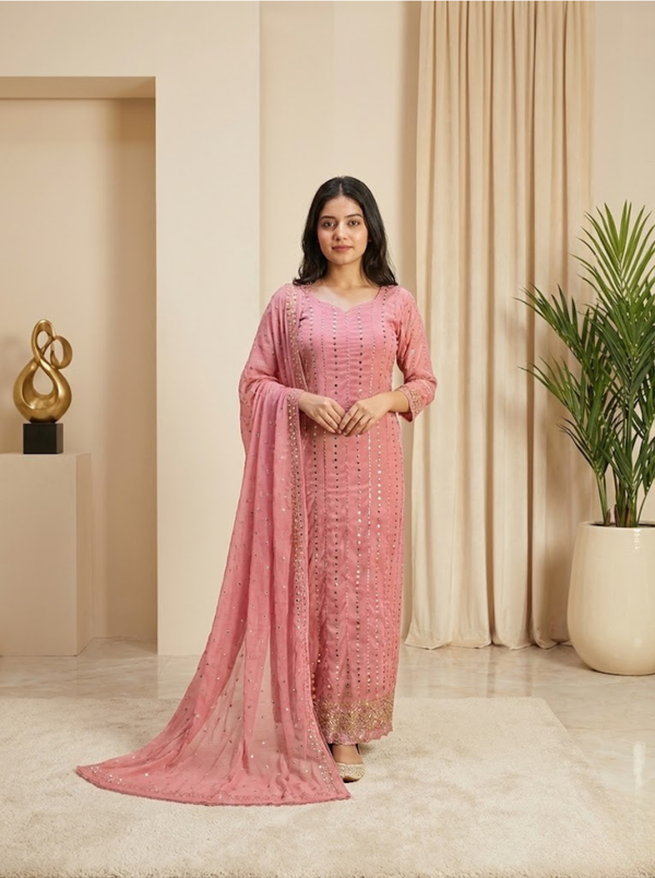 Unstitched Chandi Patti Suit – 2PC