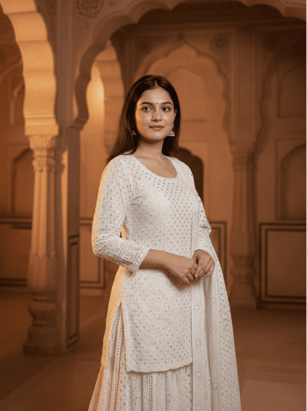 Indian Chikankari Kamdani Work Lehenga