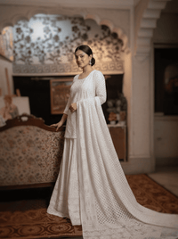 Indian Chikankari Kamdani Work Lehenga