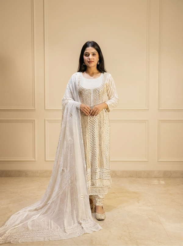 Unstitched Gangajamni Suit – 2PC