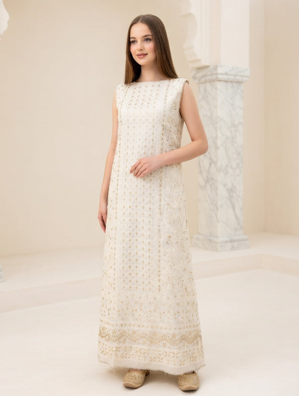 Indian chikankari Lucknowi Kurta Unstitched