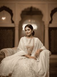 Indian Zardozi Antique Mukesh Lehenga