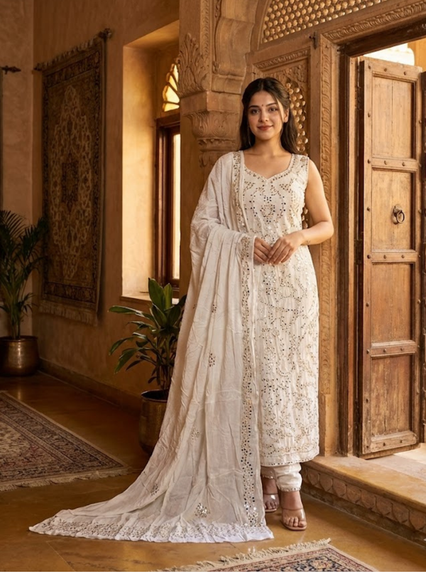 Unstitched Chandi Patti Suit – 2PC