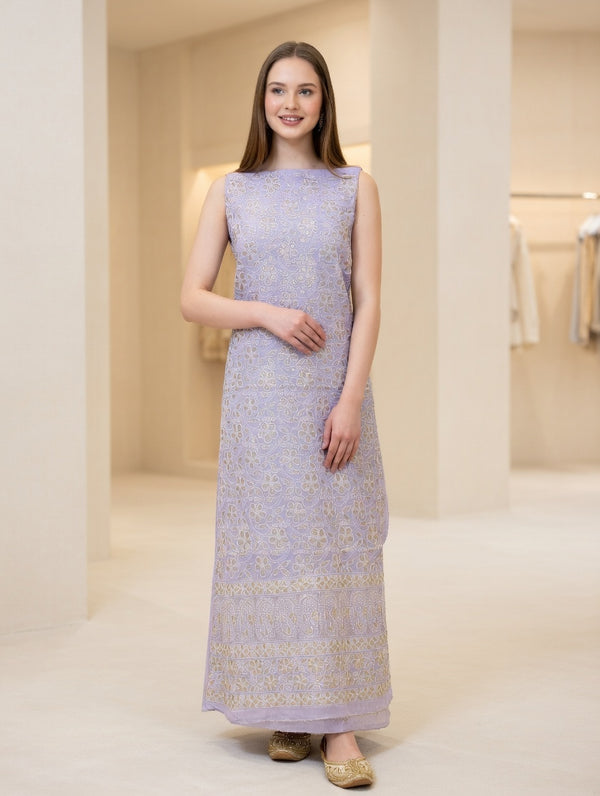 Indian chikankari Lucknowi Kurta Unstitched