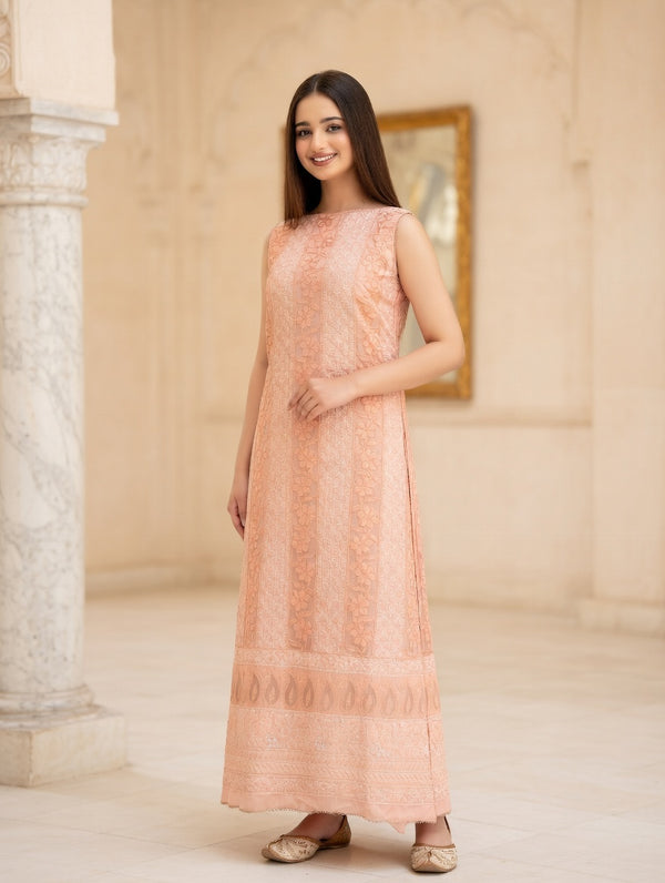 Indian chikankari Lucknowi Kurta Unstitched