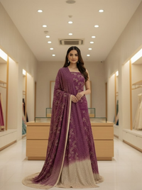 Unstitched Indian Chikankari with Zardozi Mukesh Lehenga